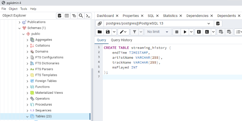 Carregar dados no PostgreSQL