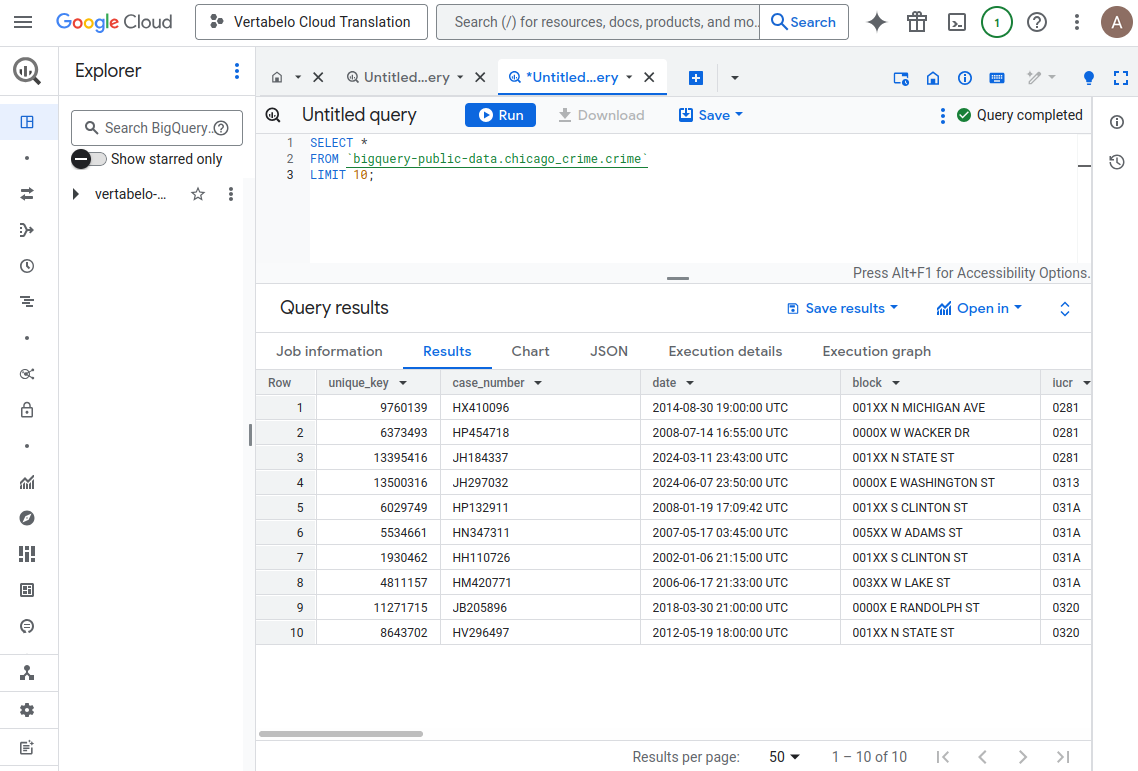 Criar um relatório com o BigQuery e o Looker